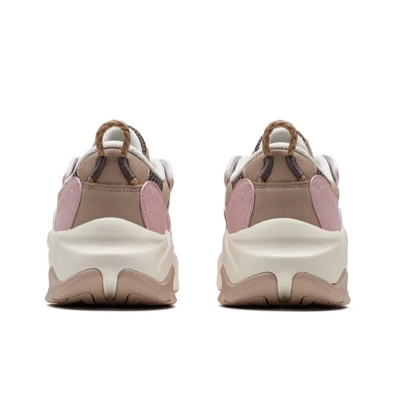 XTEP Petal Cushioning Wear-Resistant Low-Top Casual Shoes Women's Pink Brown-3