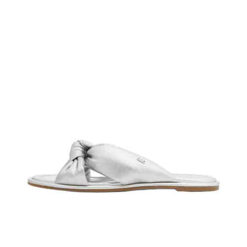 MICHAEL KORS Slide Slippers Women's Silver