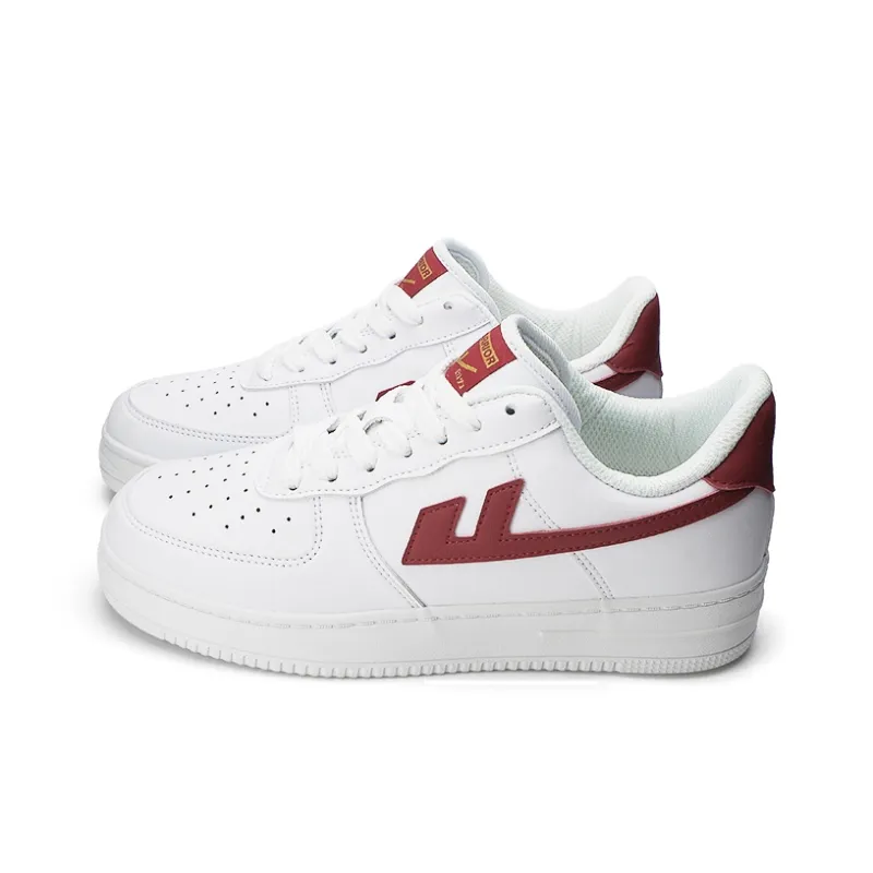 Warrior Small White Shoes Anti Slip Wear Resistant Lightweight Breathable Low Top Skateboard Shoes Unisex-1