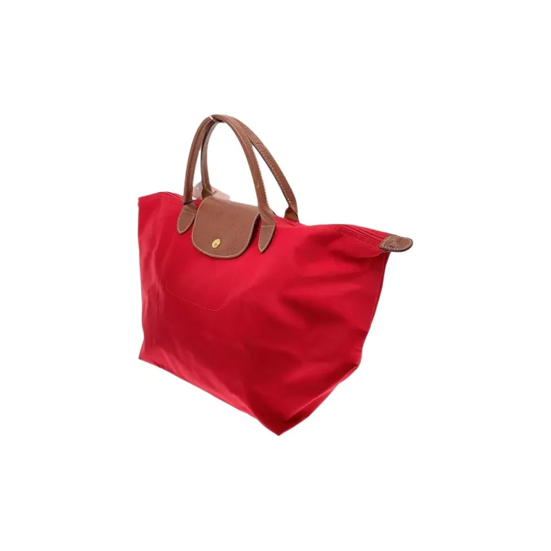 LONGCHAMP Nylon With Canvas And Fabric With Leather Dumpling Bag Handbags Medium Size Women's Red-1