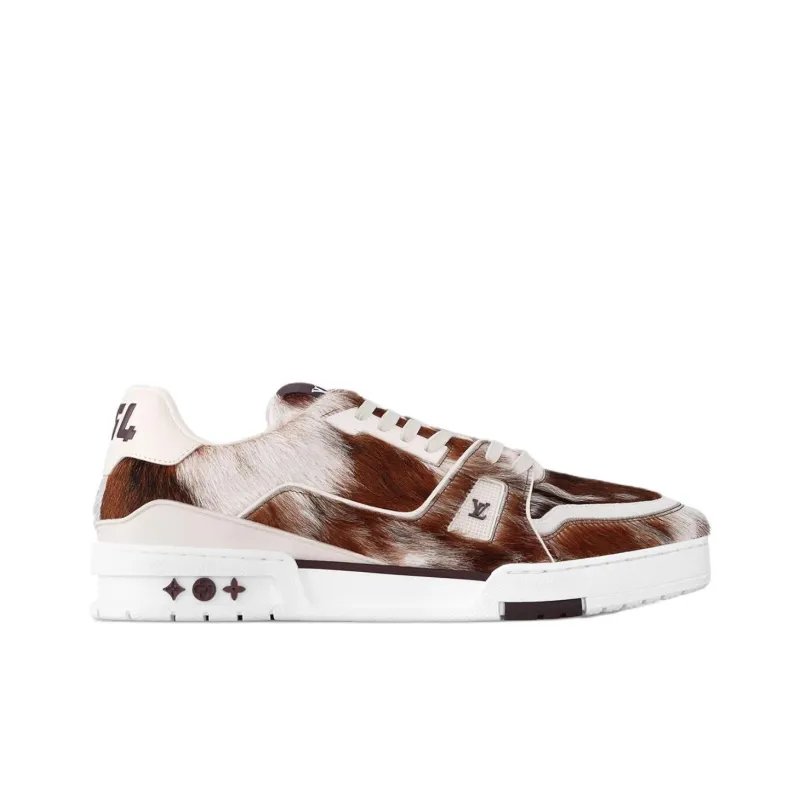 LOUIS VUITTON Trainer Low Top Skateboard Shoes Men's Brown-1