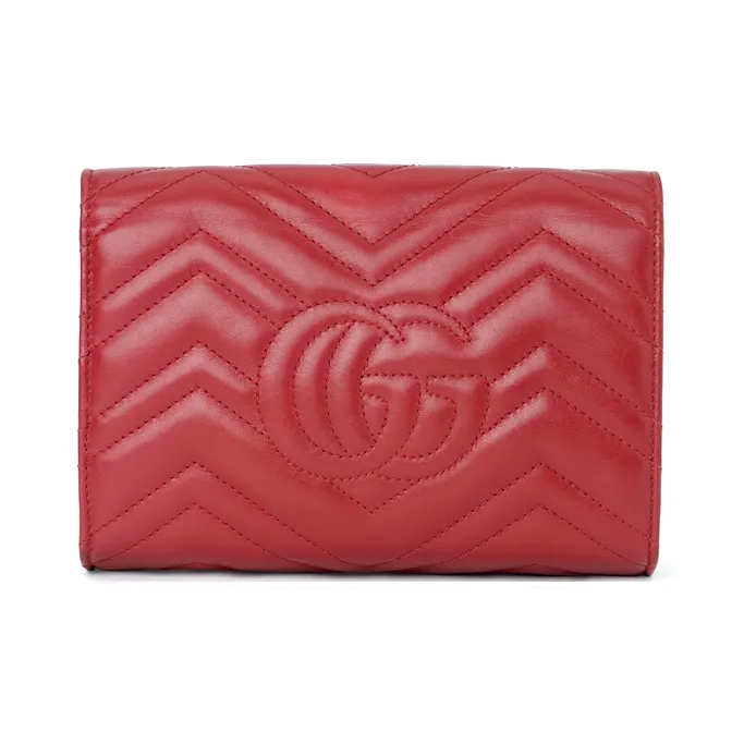 GUCCI Leather Envelope Bag Shoulder Bag Crossbody Bag Regular Women's Red-4