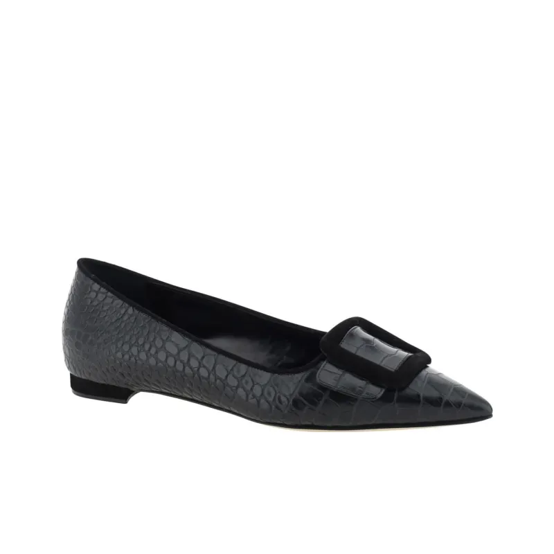 MANOLO BLAHNIK Maysale Casual Single Shoes Women's Black-2