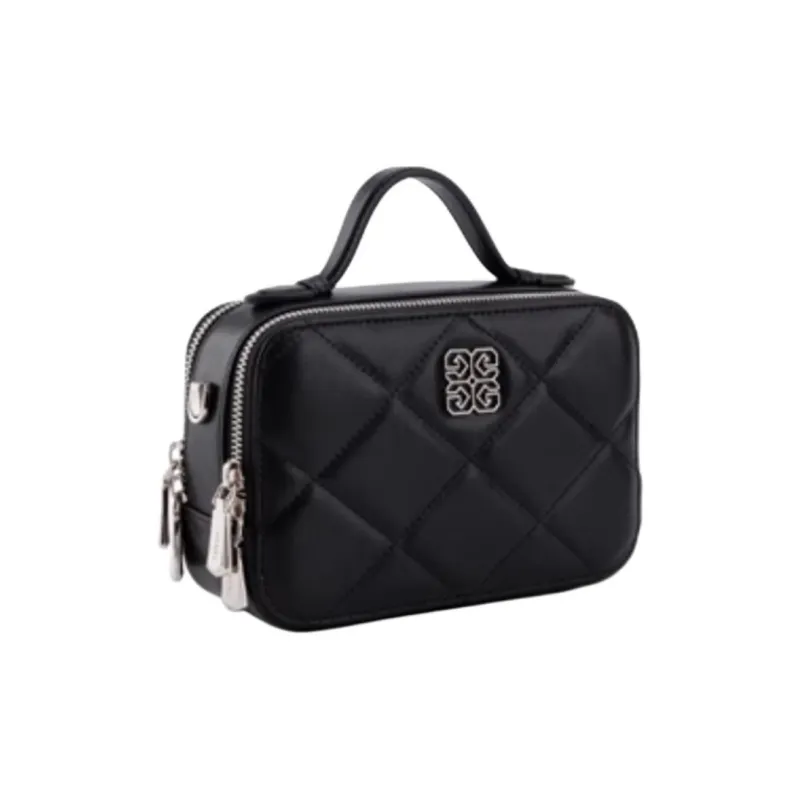 HONGU Cow Leather Camera Bag, One Shoulder Handbag Regular Women's Ecru/Pitch Black-4