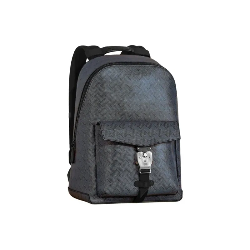 MONTBLANC Carbon Fiber Patterned Print Cow Leather Backpack Men's Lavender Gray-1