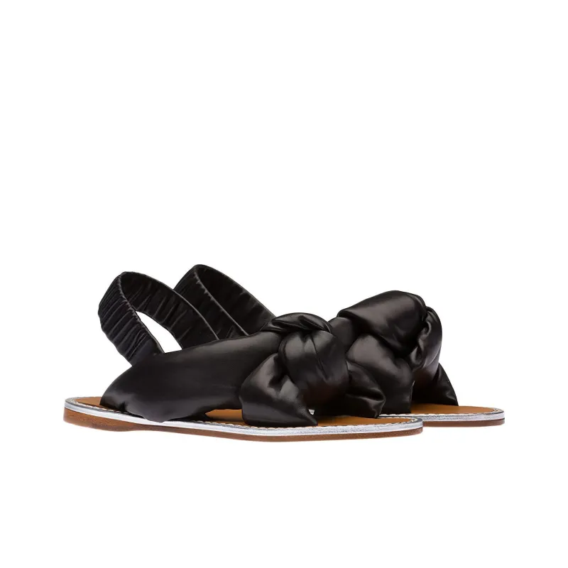 MIU MIU Nappa One Strap Sandals Women's Black-1