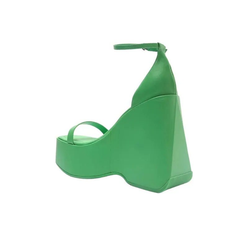 Schutz Mazda Strap Sandals 13.5cm Women's Green-3