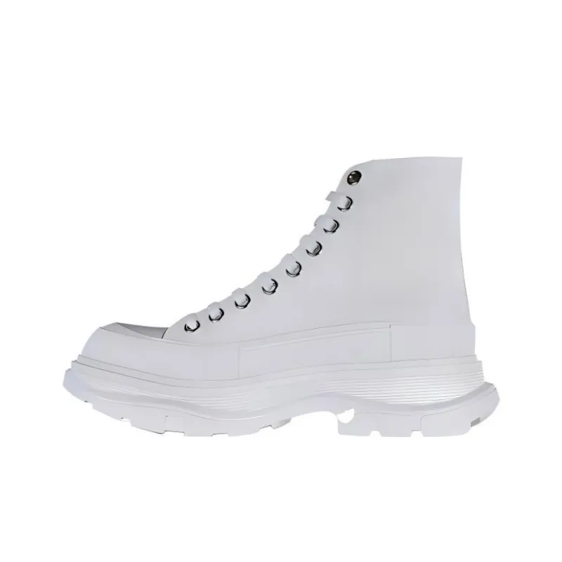 Alexander McQueen Tread Slick High Top Casual Shoes Men's White-2