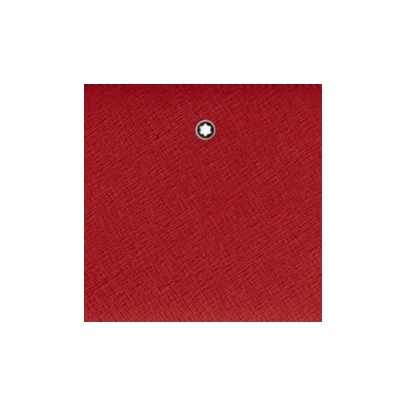 MONTBLANC Saffiano Print Leather Wallet Women's Brick Red-4