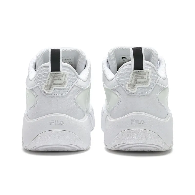 FILA MELT Wear Resistant Low Top Skateboard Shoes Women's White Gray-4