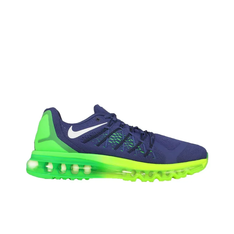Nike Air Max 2015 Anti Slip Wear Resistant Low Top Casual Running Shoes Unisex Blue Green-1