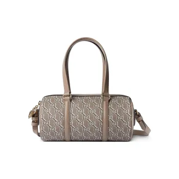 GUCCI Printed Leather Portable Crossbody Bag, Shoulder Bag Women's Taupe