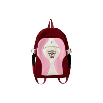 NOMK Nylon Backpack Travel Backpack Backpack Women's Red/Black/Brown/Blue & Red/White & Blue