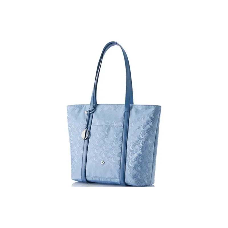 SAMSONITE V&A Collaboration LIBRA 2.0 Fabric, Synthetic Leather Tote Bag, Handbag, Shoulder Bag Women's Blue Print-1