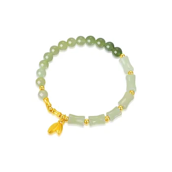Emerald Dynasty Bracelets Pale Greenish-White Jade Women's