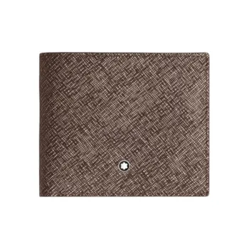 MONTBLANC Full Grain Cow Leather Wallet Men's Gravel Brown