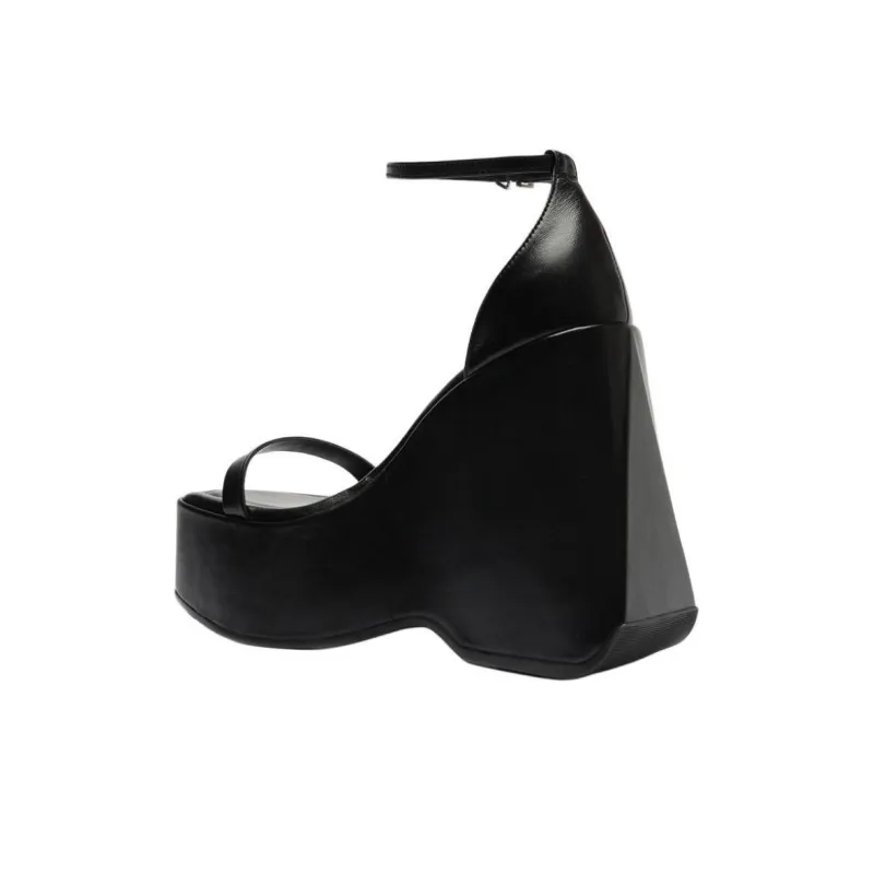 Schutz Mazda Strap Sandals 13.5cm Women's Black-3
