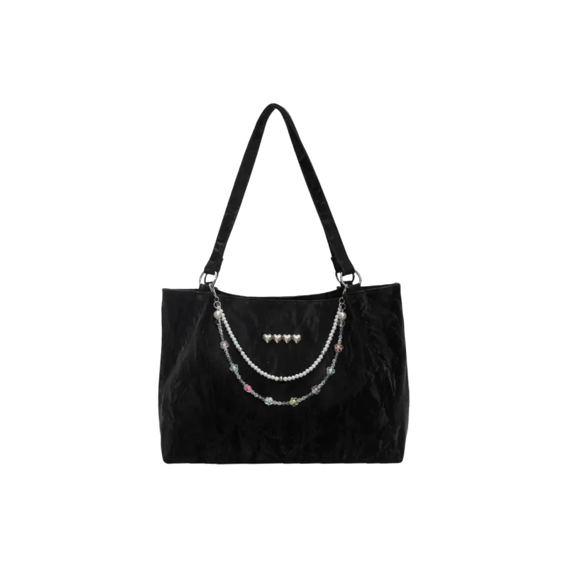 Ji Reminiscence PU Shoulder Bag Women's Ecru/Silver/Black/Green-10