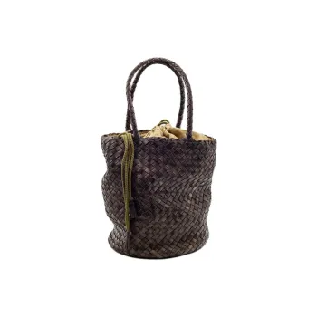 Dragon Diffusion Buffalo Calfskin Bucket Bags Handbags Women's Gray