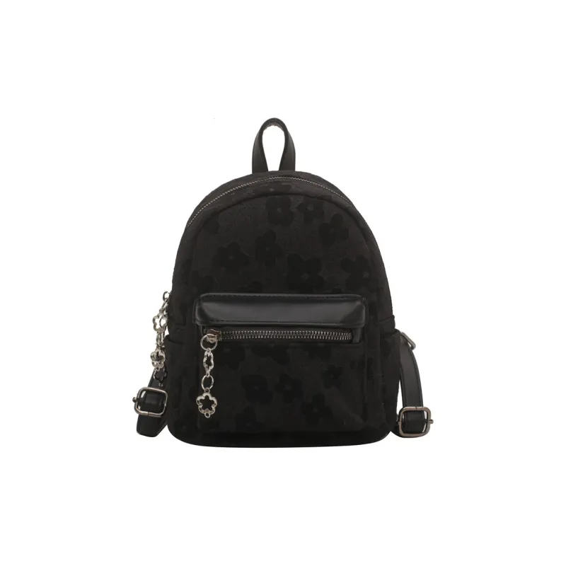 MARKANGARO Fabric Backpack Small Size Unisex White/Black-7