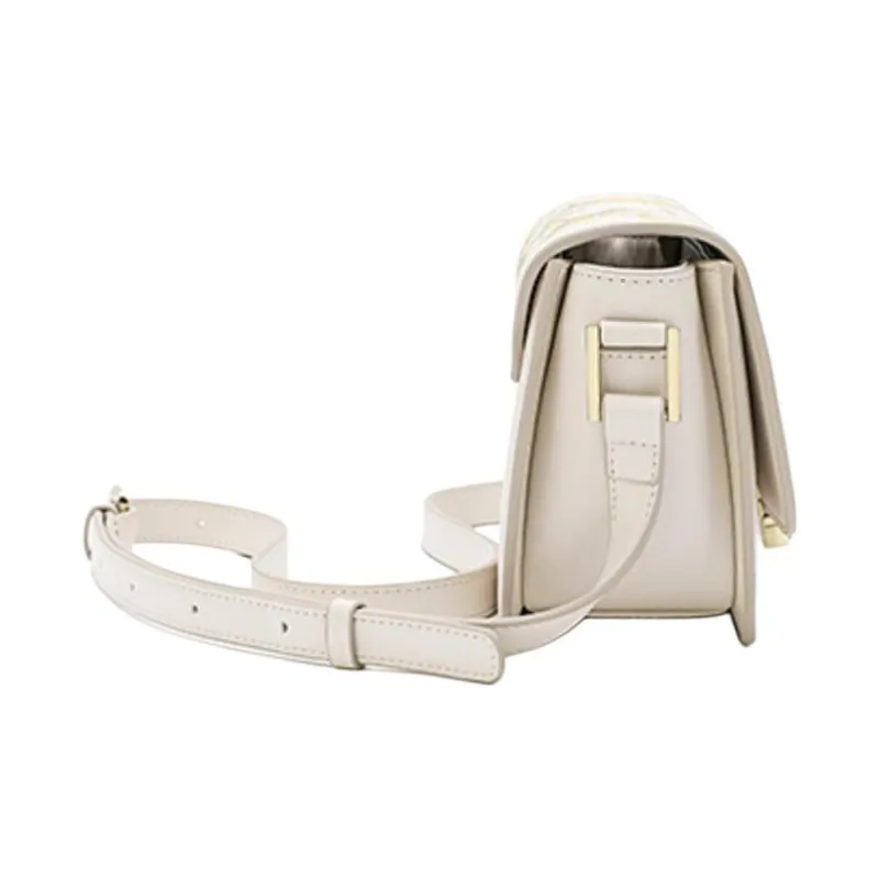 Ancient Yi Xi Cow Leather Cheongsam Large Capacity Shoulder Bag, Crossbody Bag Women's Ecru-2