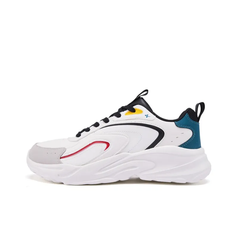 XTEP Cushioning, Slip Resistant, And Abrasion Resistant Low Top Casual Running Shoes Men's Sail White Duck Teal-0