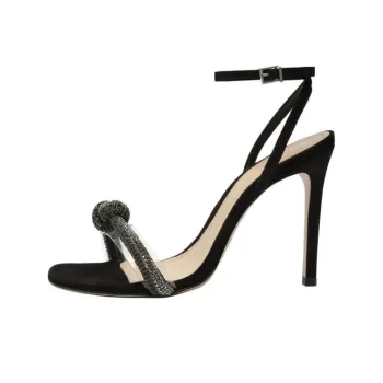 Schutz Peaky Strap Sandals 11cm Women's Black