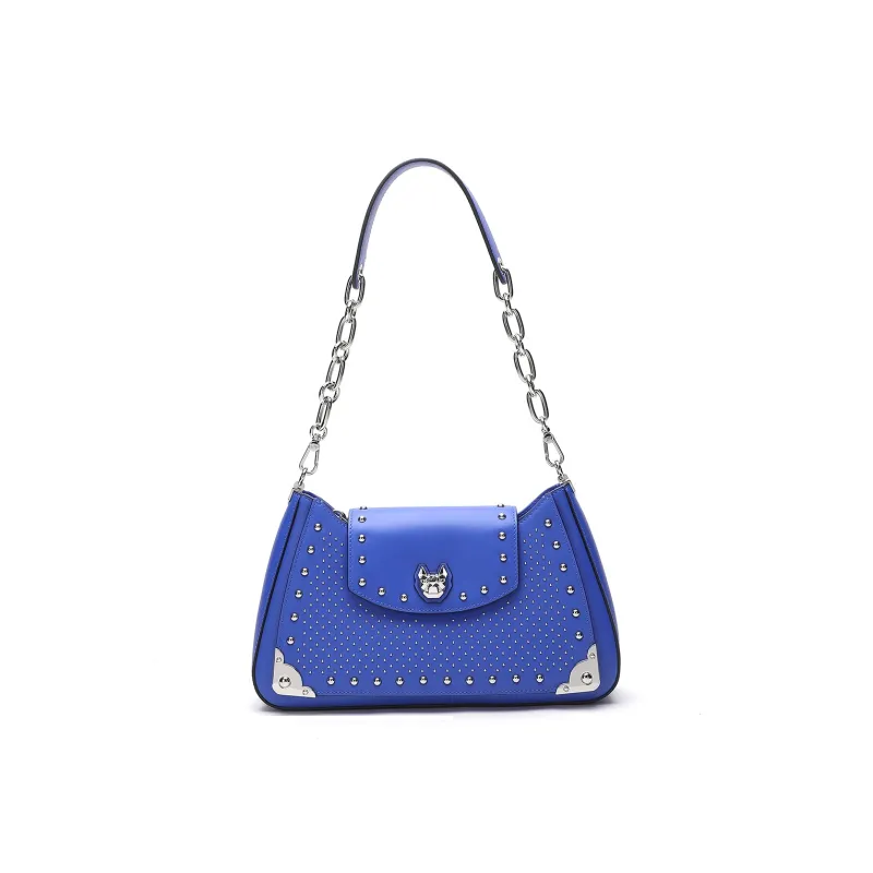 Miguel Vieira Cow Leather One Shoulder Handbag Regular Women's Black/Blue/Red-6