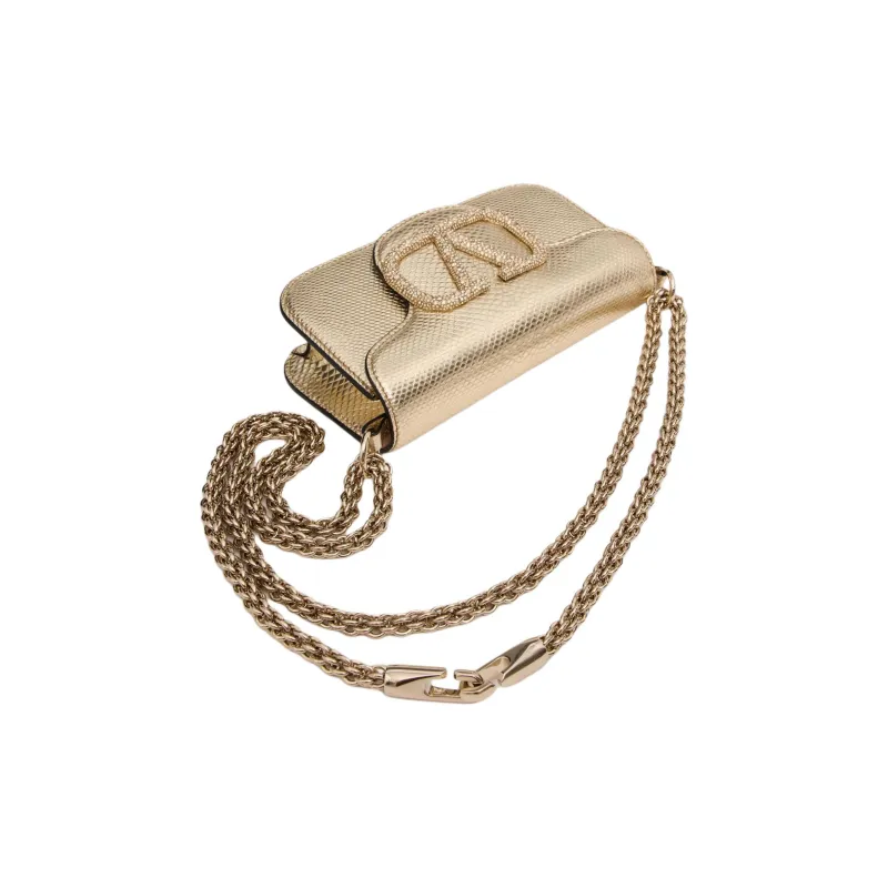 Valentino GARAVANILocò Crystal With Leather Portable Crossbody Bag, Shoulder Bag Women's Metallic-4