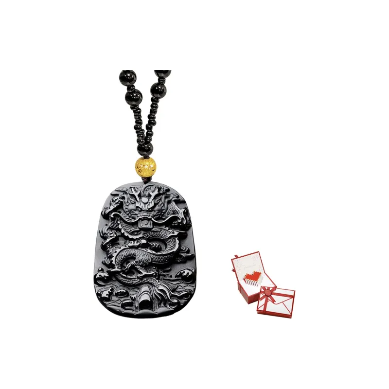 ZHOUBAIFU Obsidian Necklaces Unisex-4