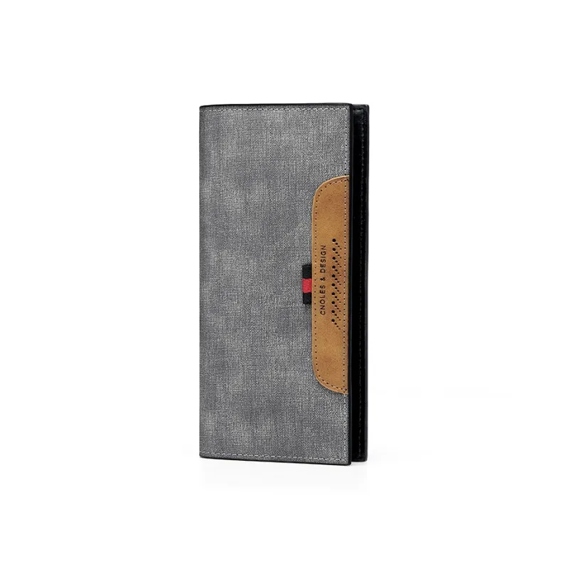 CNOLES Synthetic Leather Wallets Card Holders Men's Dreamy Gray-1