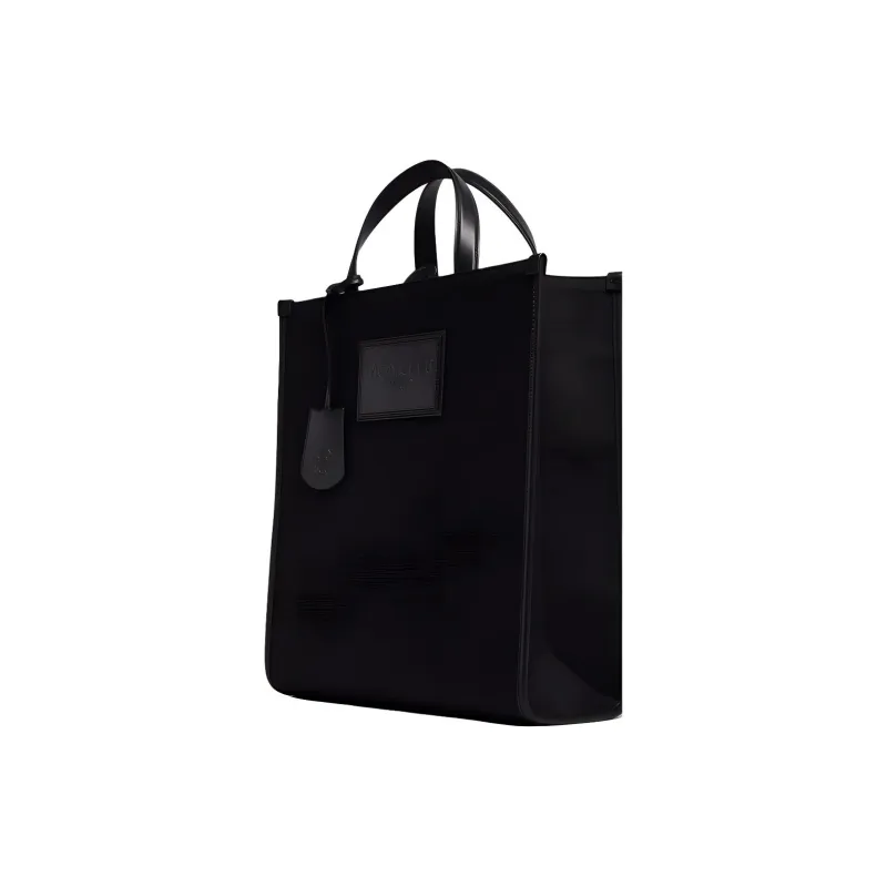 Moncler Canvas With Leather Canvas Bag Tote Bag Shopping Bag Handbag Men's Black-1