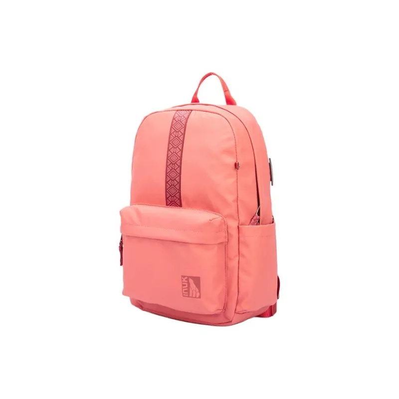 INUK Polyester Backpack Regular Unisex Yellow/Milk Tea Beige/Green/Pink-26