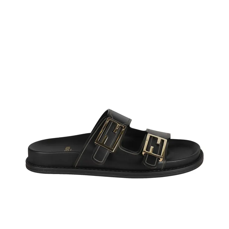 FENDI Slide Slippers Women's Black-1
