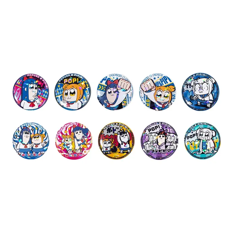 Crooked Melon Production Pop Team Epic And Pipi Mei Authentic Authorized Round Badge Badges-0