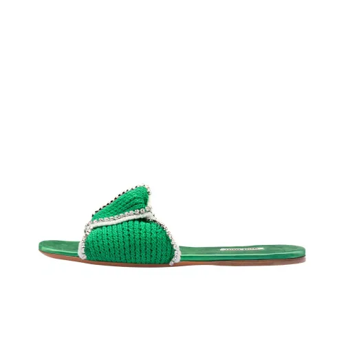 MIU MIU Odor-Resistant Slide Slippers Women's Green