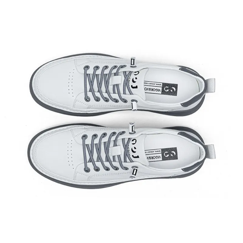 JOSINY Simple White Shoes Comfortable Wear Resistant Low Top Skateboard Shoes Men's White-3
