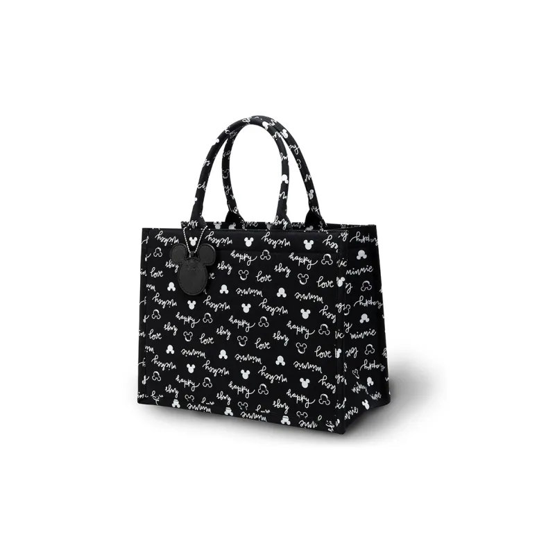Disney Canvas Canvas Bag Casual Fashion Versatile Korean Style Tote Bag Shopping Bag Handbag Large Size Women's Black-0