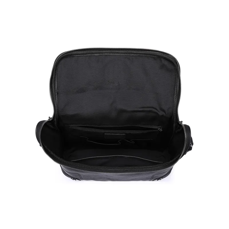 Old Man's Head Cow Leather Shoulder Bag Regular Men's Black-5