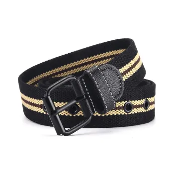 XNKW Woven Canvas Leather Belts Unisex Width  3.8CM