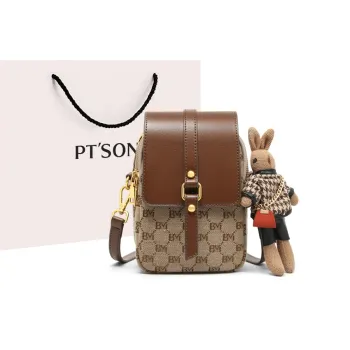 PT'SON Fabric, Synthetic Leather Underarm Shoulder Bag, Crossbody Bag Women's Coffee
