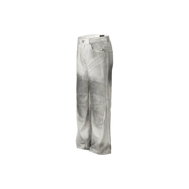 GBXM Jeans Unisex Dirty Dyed White-1