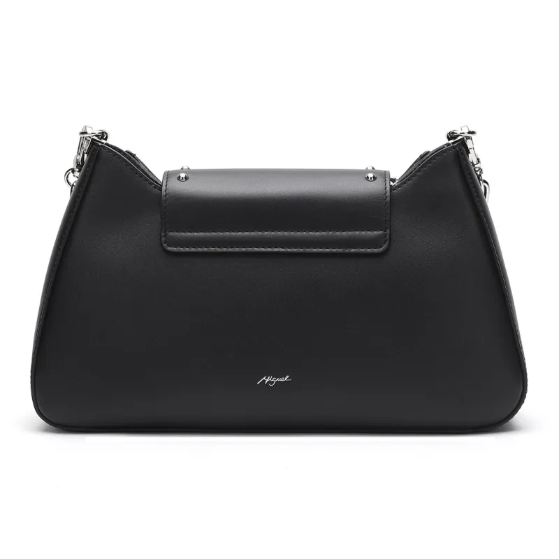 Miguel Vieira Cow Leather One Shoulder Handbag Regular Women's Black/Blue/Red-4