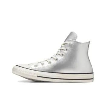Chuck Taylor All Star Women's Converse High 'Metallic Leather Silver' Women's
