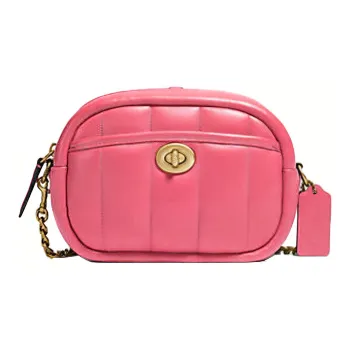 COACH Camera Leather Small Square Camera Bag Shoulder Bag Crossbody Bag Small Size Women's Pink