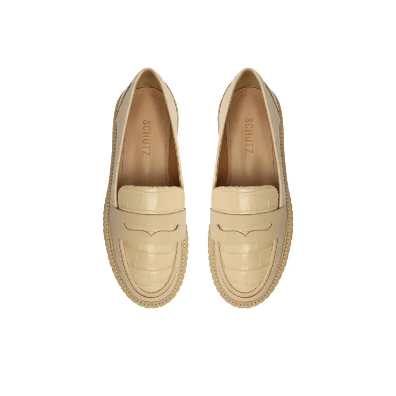 Schutz Viola Loafers 5cm Women's Beige-4