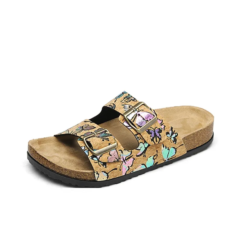 OUBT Slide Slippers Women's Multicolor Butterfly/Shimmering Butterfly-6