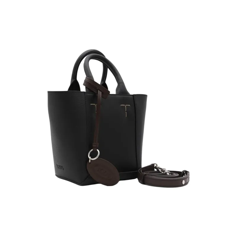 TOD'S Logo Pendent Panelled Tote Bag-2