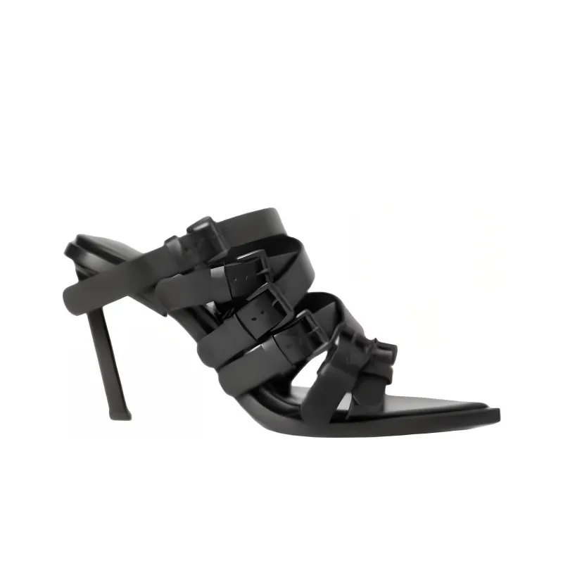 Ann Demeulemeester Slide Slippers 9cm Women's Black-1