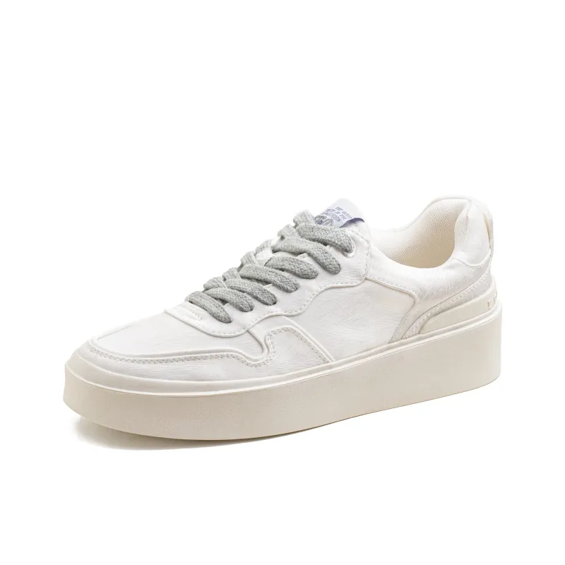 MADEN Height Increasing Breathable Low Top Casual Comfortable Versatile Skateboard Shoes Men's Cloud Peak White-1
